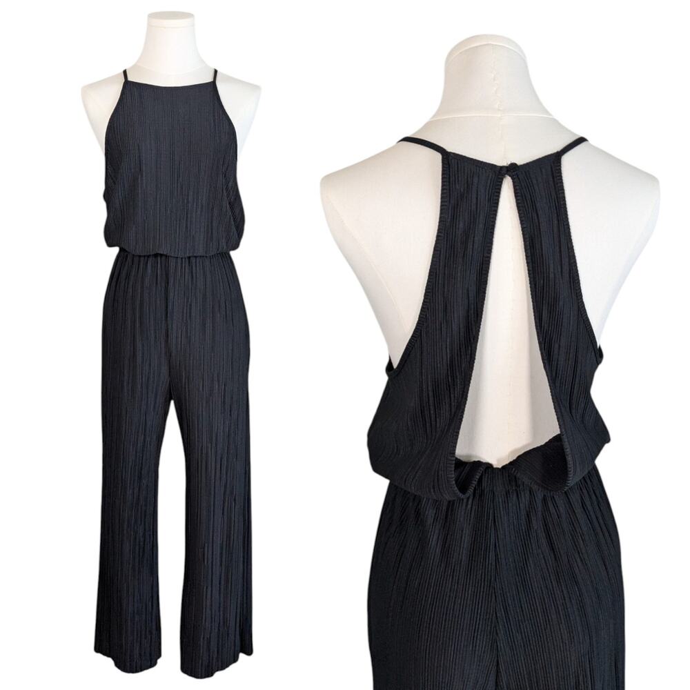 Silence and Noise Sleeveless Black Jumpsuit Keyhole Back Women’s Medium